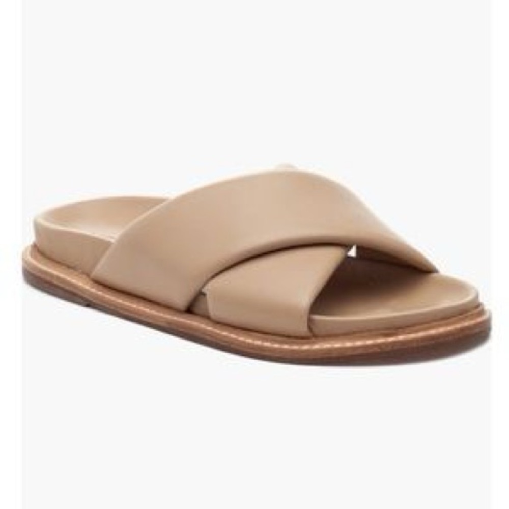 J/Slides Roland Leather Sandal, Beige Size 8.5
